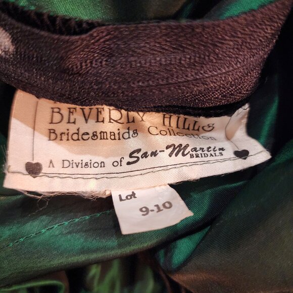 1980s Beverly Hills Bridesmaids Collection Vintage Dress in Green Size 9-10 - Picture 7 of 9